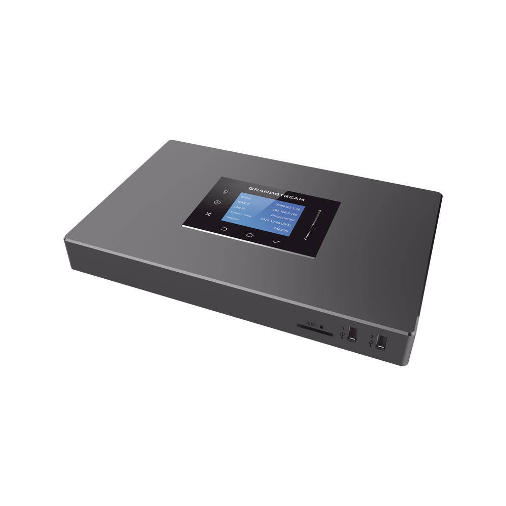 IP-PBX UCM6302A / 500 Usuarios / 75 Llamadas Simultáneas / 2 FXO + 2 FXS / 3 Puertos Gigabit PoE+ / Solución Híbrida On-Premise y Cloud