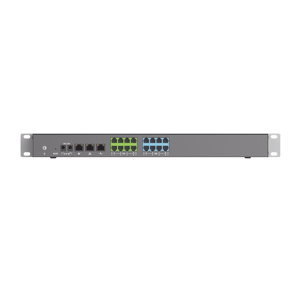 Conmutador IP-PBX para hasta 1500 usuarios y 200 llamadas simultaneas, 8FXO, 8FXS, solución para PyMEs