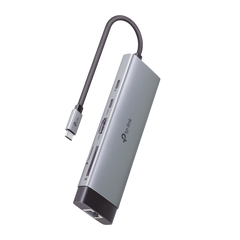 Adaptador HUB 9 en 1, 1 puerto USB-C entrada, 1 puerto HDMI 4K, 1 puerto Ethernet Gigabit, 1 puerto SD y MicroSD, 1 puerto USB-C y 3 puertos USB-A