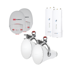 Enlace completo para Backhaul en 5 GHz hasta 1 Gbps con radios AF5XHD de Ubiquiti y Ultra Horn, ultra rechazo al ruido para enlaces largos, sin perdidas