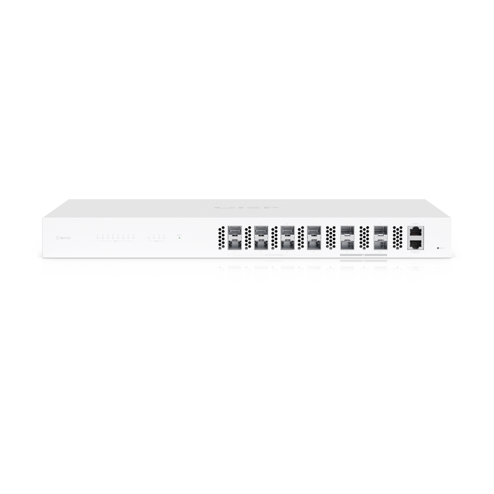 Ubiquiti UISP Fiber OLT XGS — Terminal de línea óptica (OLT) de 8 puertos, 10 Gbps de subida y bajada, capacidad para 2,000+ suscriptores