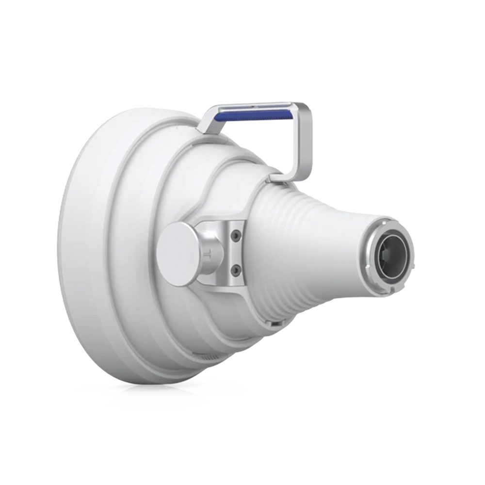 Antena Sectorial 30° tipo Horn para Multipunto, 19.5 dBi. Rango extendido 5.15 - 6.875 GHz. Alto aislamiento al ruido. Compatible solo con AF5XHD, RP5ACGEN2 y LTURocket