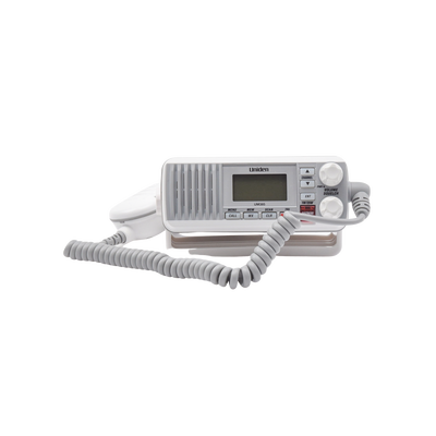 Radio Móvil Marino VHF, color blanco, Tx: 156.025 - 157.425 MHz, Rx: 156.050 - 163.275 MHz, 25W de potencia, sumergible IPX4 incluye micrófono y cable de alimentación