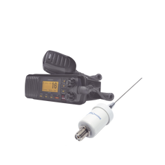 Kit de radio UM385BK | mas antena marina de fibra de vidrio TX-1600-SYS