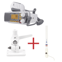 Kit de radio UM385 | mas antena marina de fibra de vidrio TX-5206-SYS y soporte para antena 4186