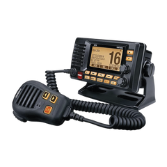 Radio Móvil Marino VHF, color negro con receptor de GPS integrado, puerto de conexión NMEA 2000, 25W de potencia de RF, sumergible IPX8.