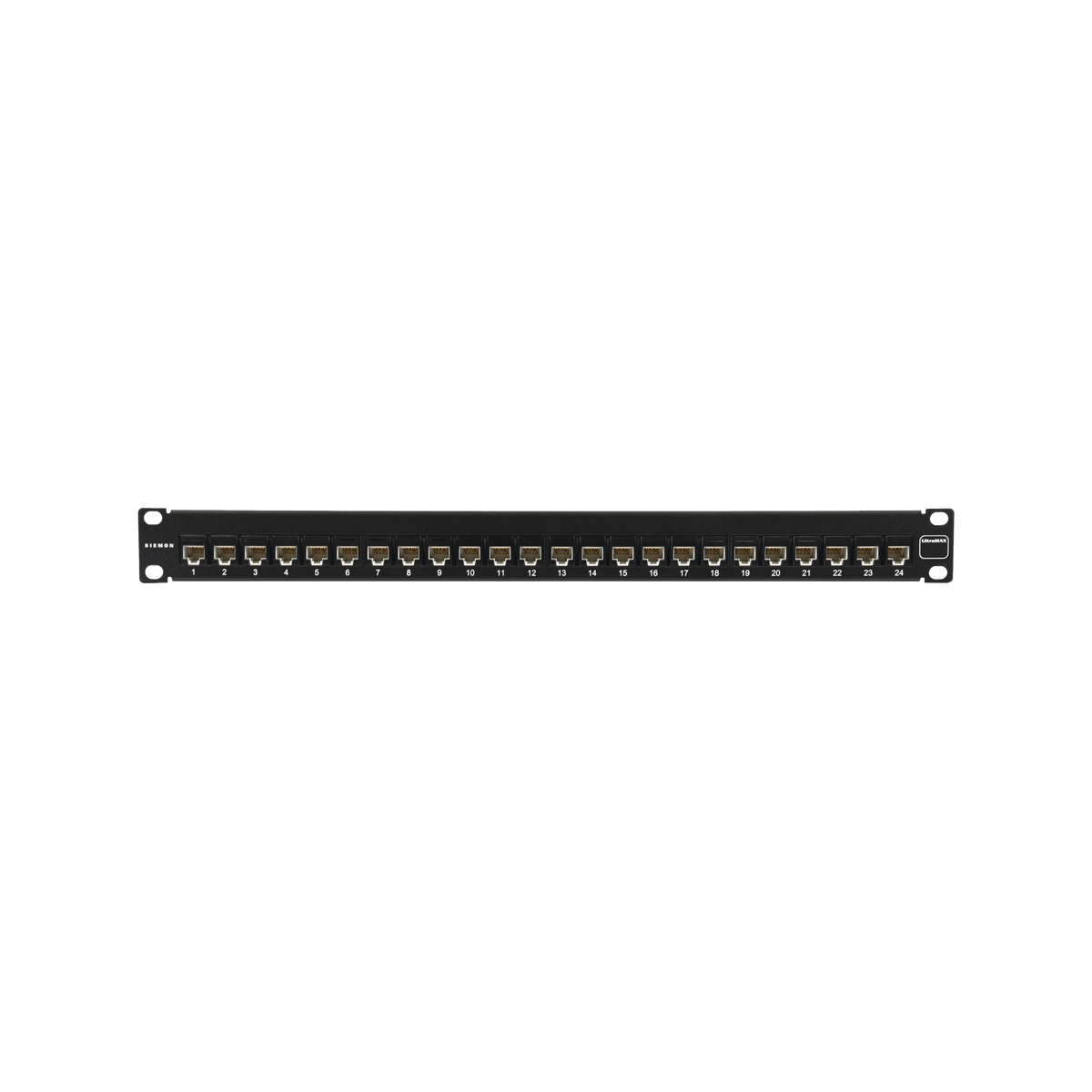 Patch Panel Ultramax. UTP, Precargado con Jacks Cat5e, 24 Puertos, Plano, 1U