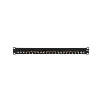 Patch Panel UltraMAX. UTP, Precargado con Jacks Cat5e, 24 Puertos, Plano, 1U