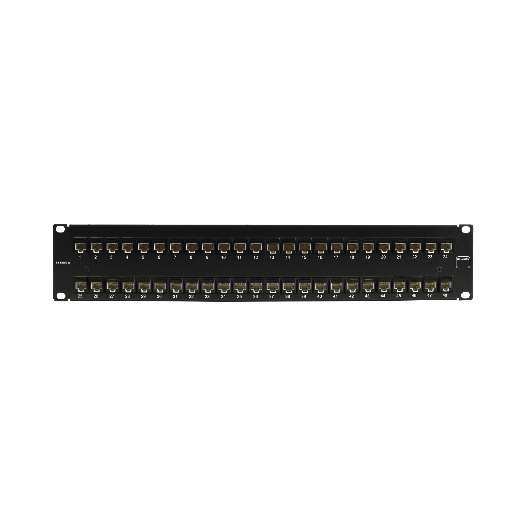Patch Panel Ultramax. UTP, Precargado con Jacks Cat6, 48 Puertos, Plano, 2U