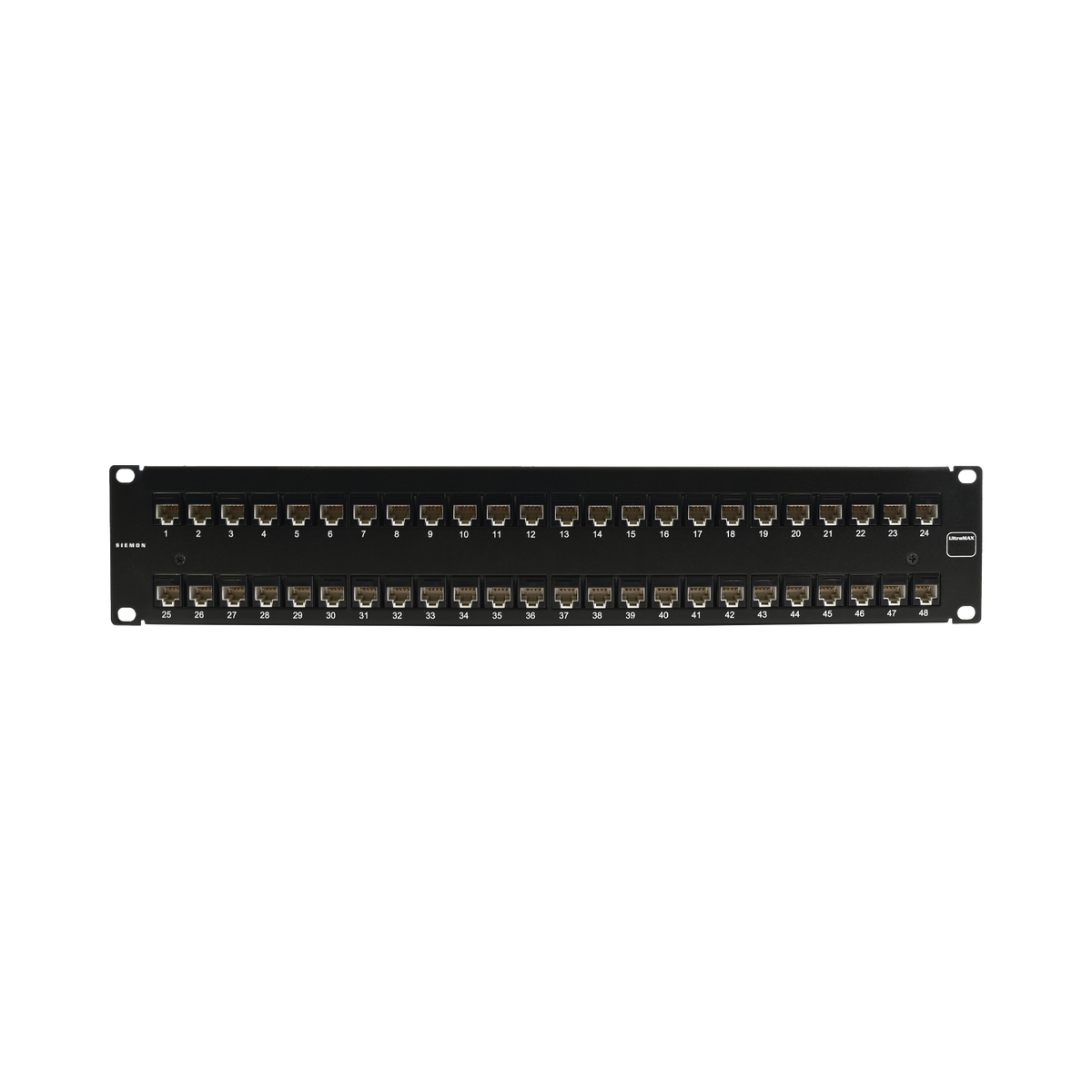 Patch Panel Ultramax. UTP, Precargado con Jacks Cat6, 48 Puertos, Plano, 2U