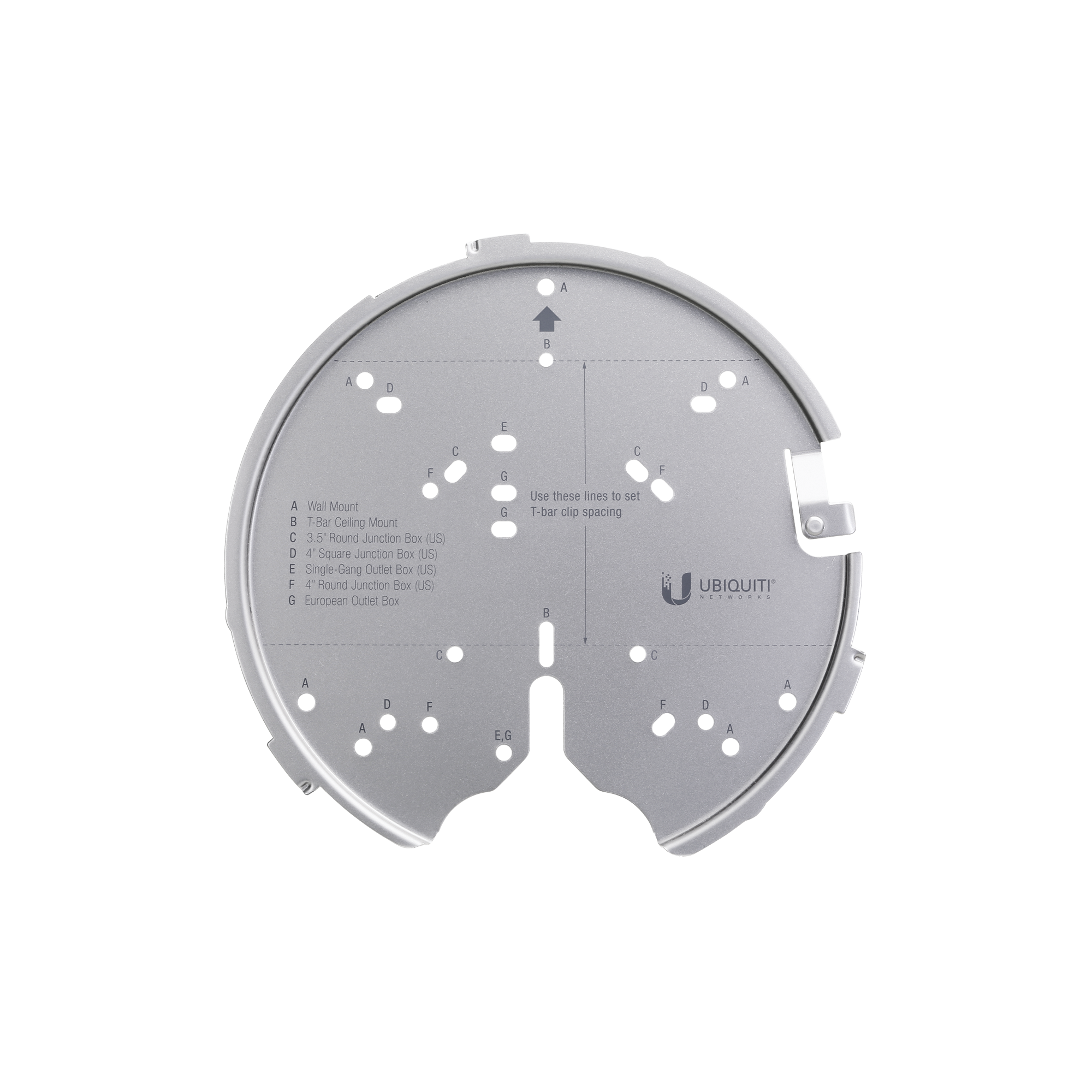 Montaje profesional para Access Points UniFi de plato (AC-PRO/AC-LR/AC-HD/U6-LR/U6-PRO/otros).