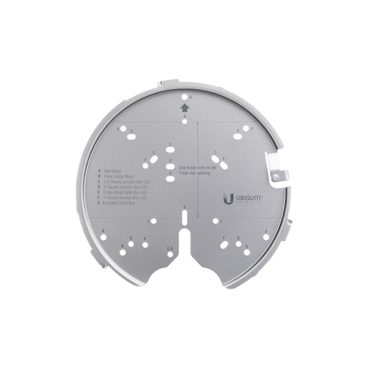Montaje profesional para Access Points UniFi de plato (AC-PRO/AC-LR/AC-HD/U6-LR/U6-PRO/otros).