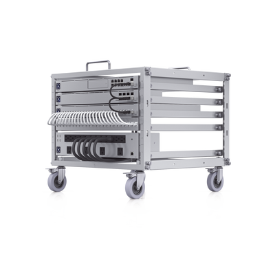 UniFi Rack Móvil de 6 Unidades, incluye 1 patchpanel de 24 puertos Gigabit, no requiere herramientas para armarse, incluye ruedas.