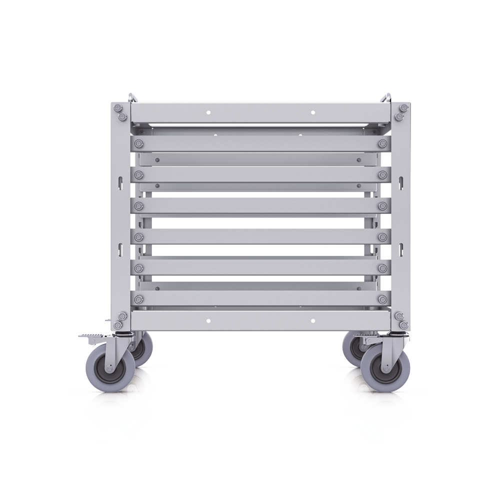 Rack Abierto 6U Compacto y Apilable sin Herramientas para Equipos UniFi, Ensamblaje Toolless, Ruedas con Seguro y Expansión a 12U con Kit de Apilado