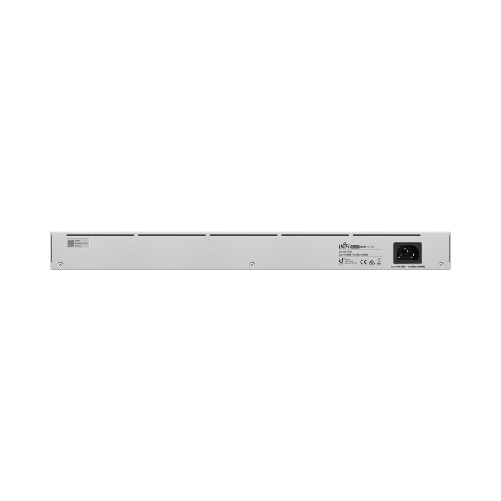 UniFi Switch USW-16-POE Gen2, Capa 2 de 16 puertos (8 puertos PoE 802.3af/at + 8 puertos Gigabit) + 2 puertos 1G SFP, 42W, pantalla informativa
