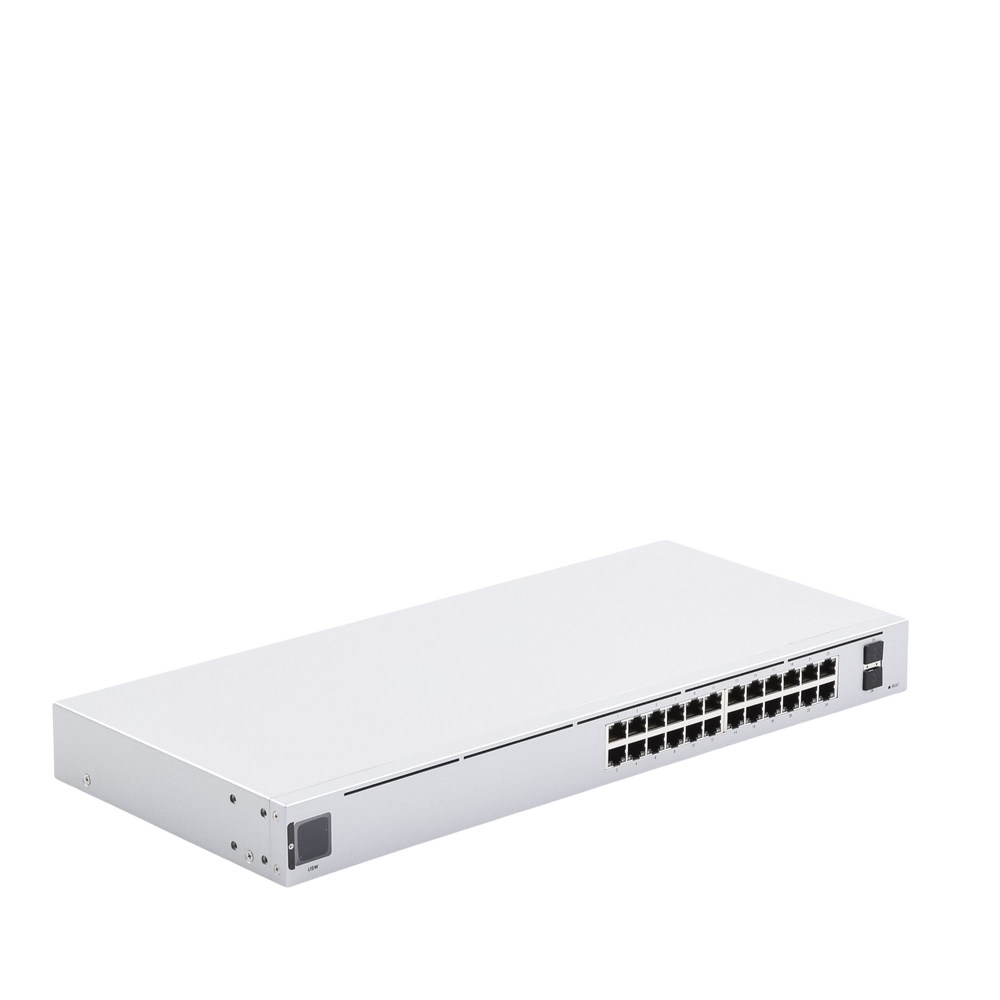 UniFi Switch USW-24, Capa 2 de 24 puertos 10/100/1000 Mbps + 2 puertos 1G SFP, pantalla informativa