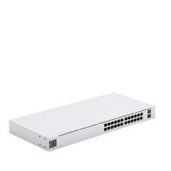 UniFi Switch USW-24, Capa 2 de 24 puertos 10/100/1000 Mbps + 2 puertos 1G SFP, pantalla informativa