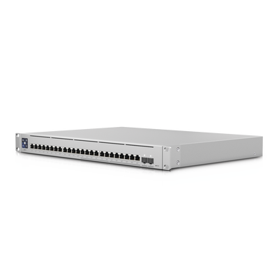 UniFi Switch Empresarial Capa 3 de 24 puertos PoE 802.3af/at (12 puertos 2.5G y 12 puertos 1G) + 2 puertos 1/10G SFP+, 400W, pantalla informativa