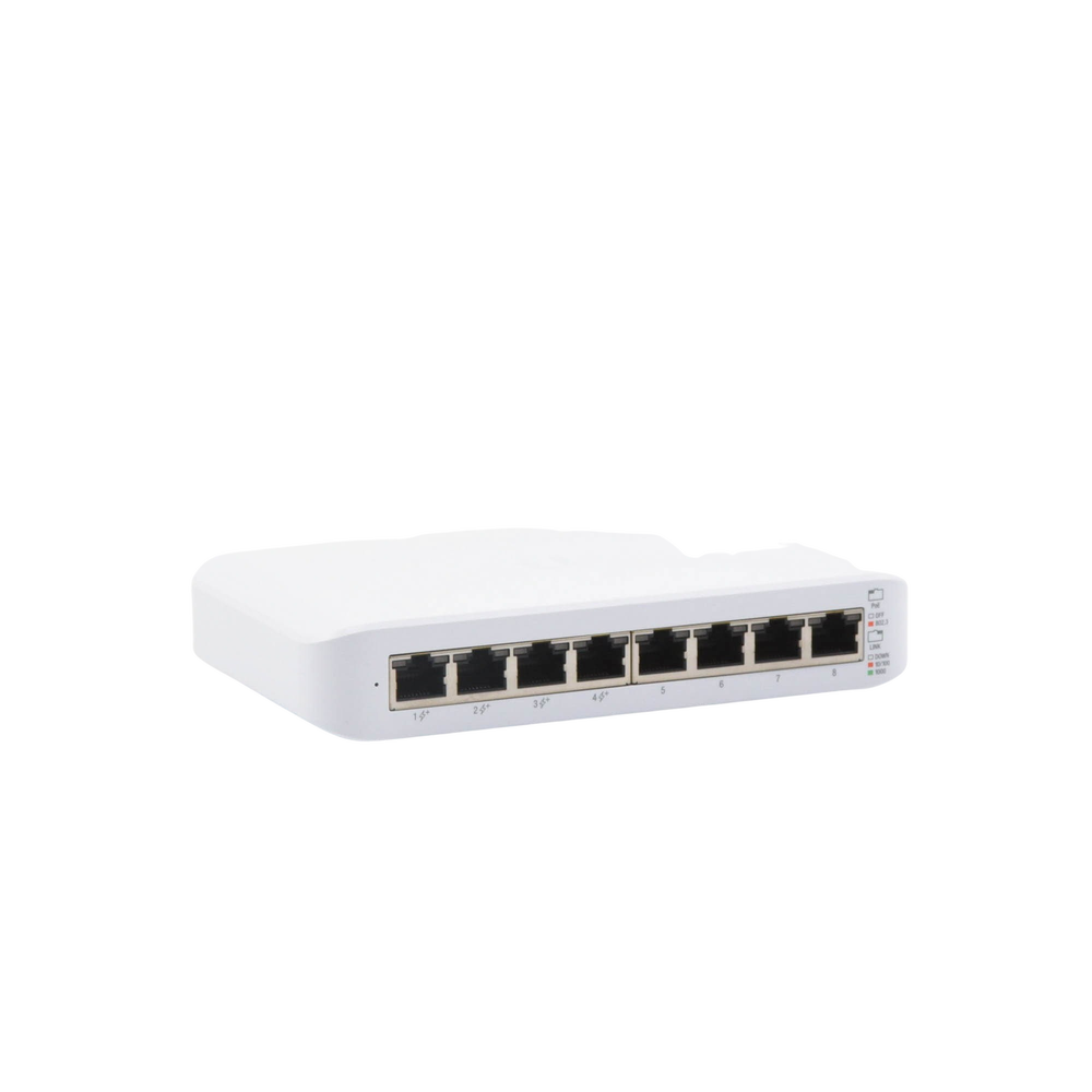 Switch UniFi Lite Administrable PoE de 8 Puertos 10/100/1000 Mbps (4 puertos 802.3af/at), 52 W