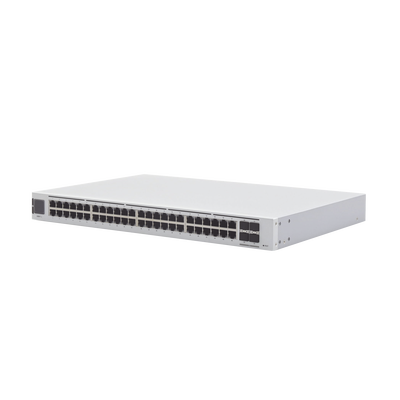 UniFi Switch USW-Pro-48, Capa 3 de 48 puertos Gigabit RJ-45 + 4 puertos 1/10G SFP+, pantalla informativa