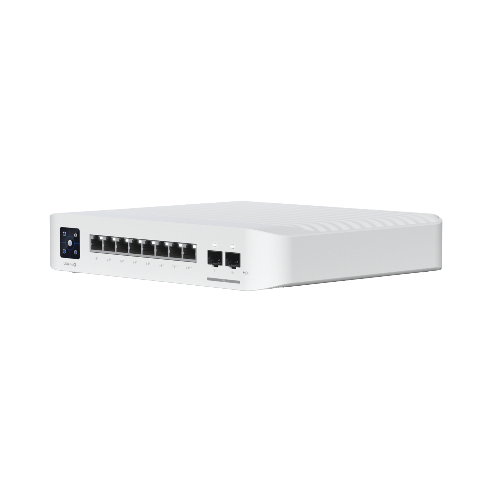 Switch UniFi Pro 8 PoE Administrable Capa 3, 8 puertos GbE / (6) puertos POE+ af/at y (2) puertos POE++ 802.3bt / (2) puertos SFP+ 10G / 120W de presupuesto POE