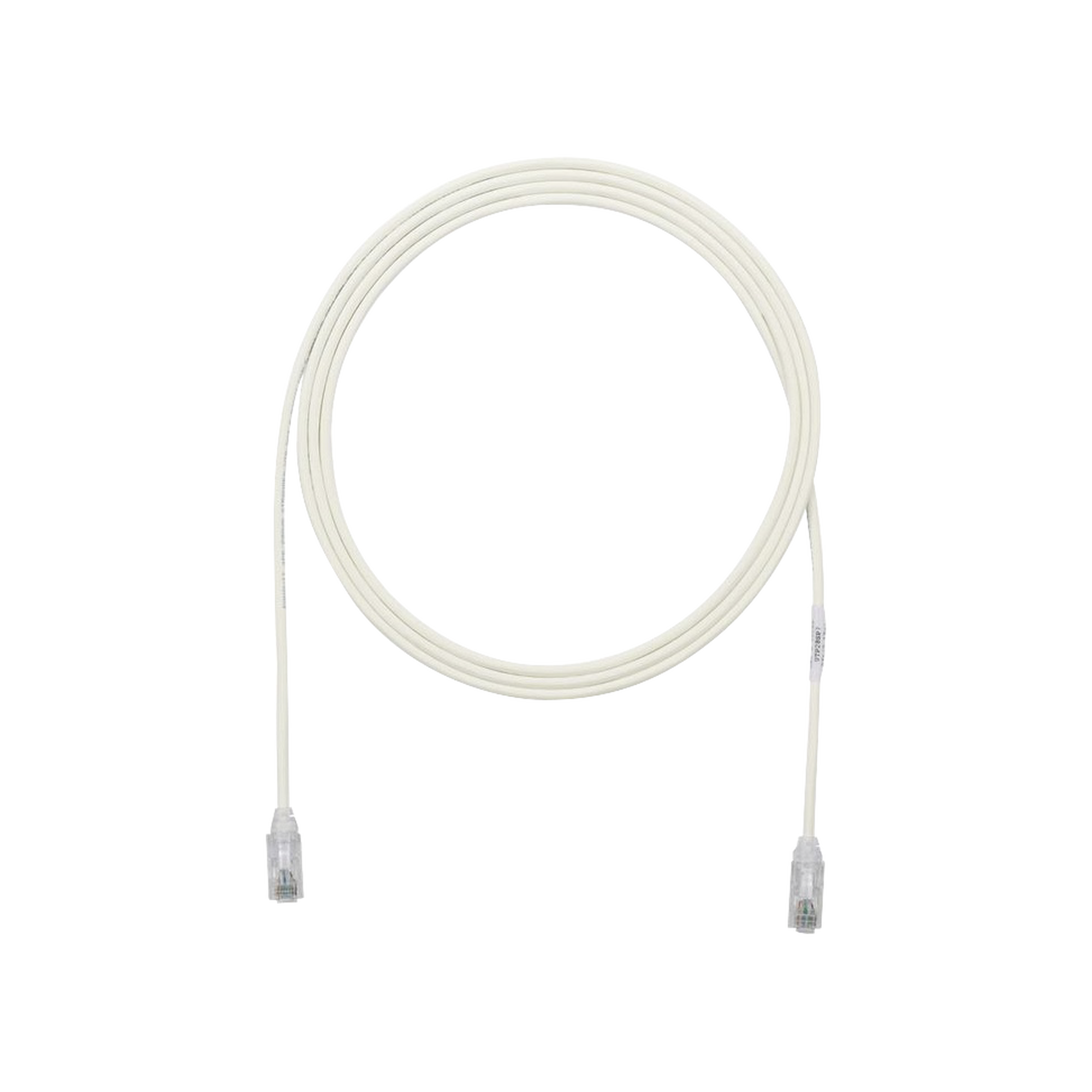 Cable de Parcheo TX6, UTP Cat6, Diámetro Reducido (28AWG), Color Blanco Mate, 0.30 Metros (1 Pie)
