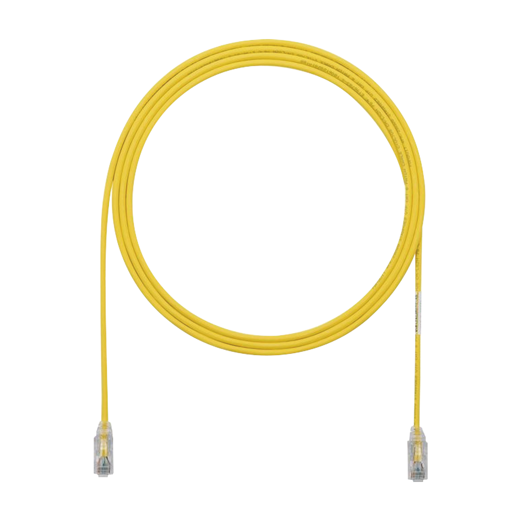 Cable de Parcheo TX6, UTP Cat6, Diámetro Reducido (28AWG), Color Amarillo, 3.05 Metros (10 Pies)