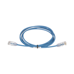 Cable de Parcheo TX6, UTP Cat6, Diámetro Reducido (28AWG), Color Azul, 3.66 Metros (12 Pies)