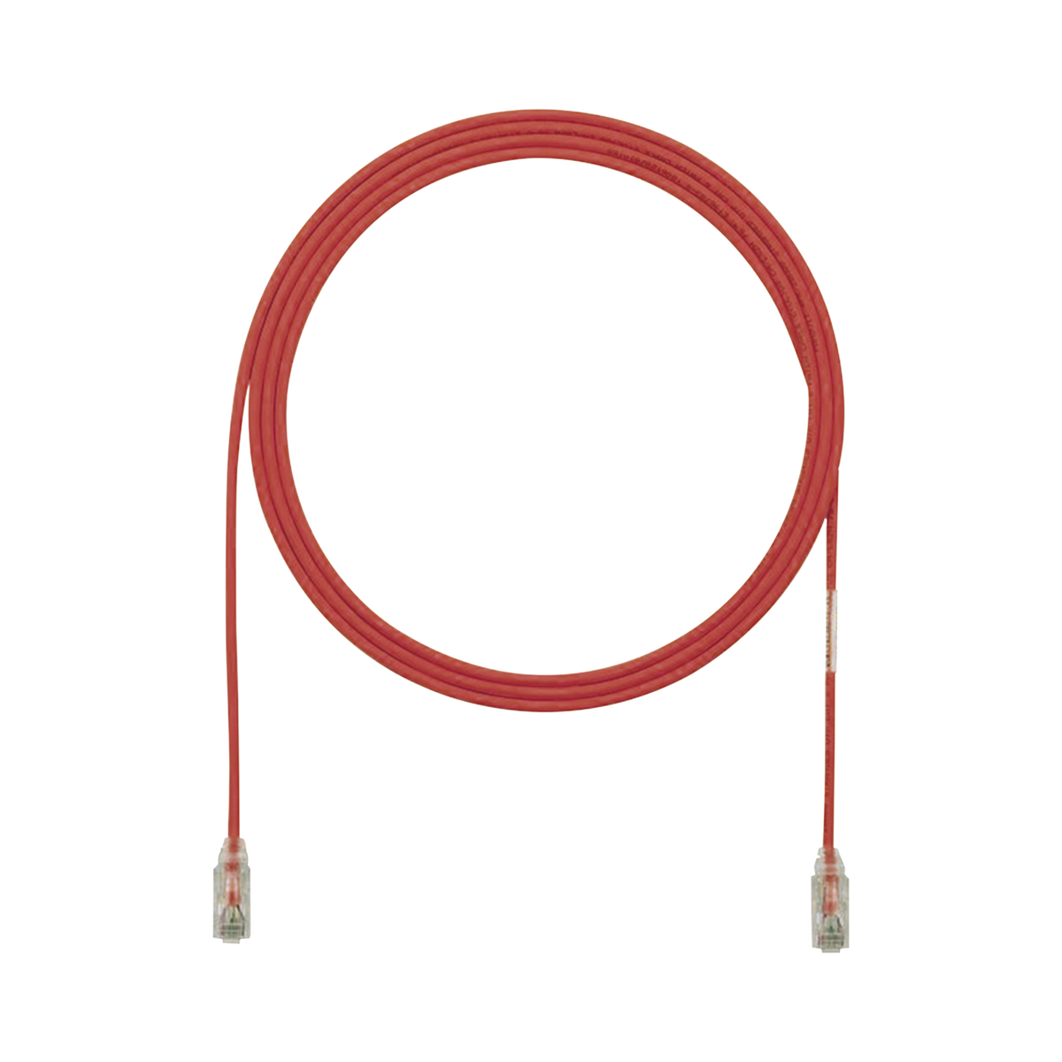 Cable de Parcheo TX6, UTP Cat6, Diámetro Reducido (28AWG), Color Rojo, 3.66 Metros (12 Pies)