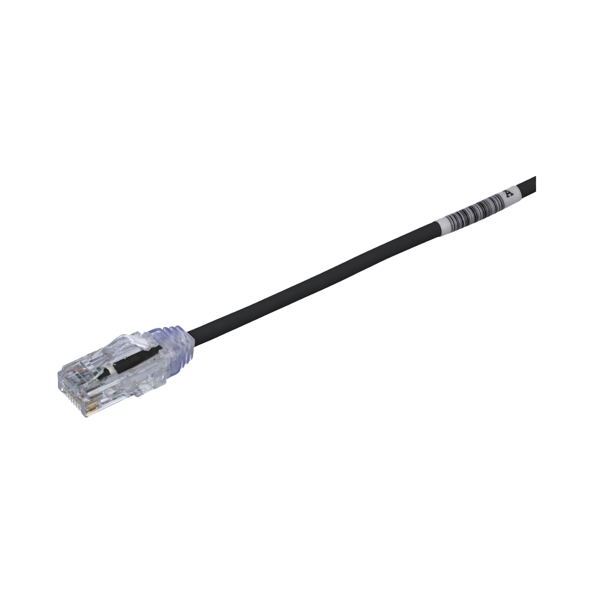 Cable de Parcheo TX6, UTP Cat6, Diámetro Reducido (28AWG), Color Negro, 0.3 Metros (1 Pie)