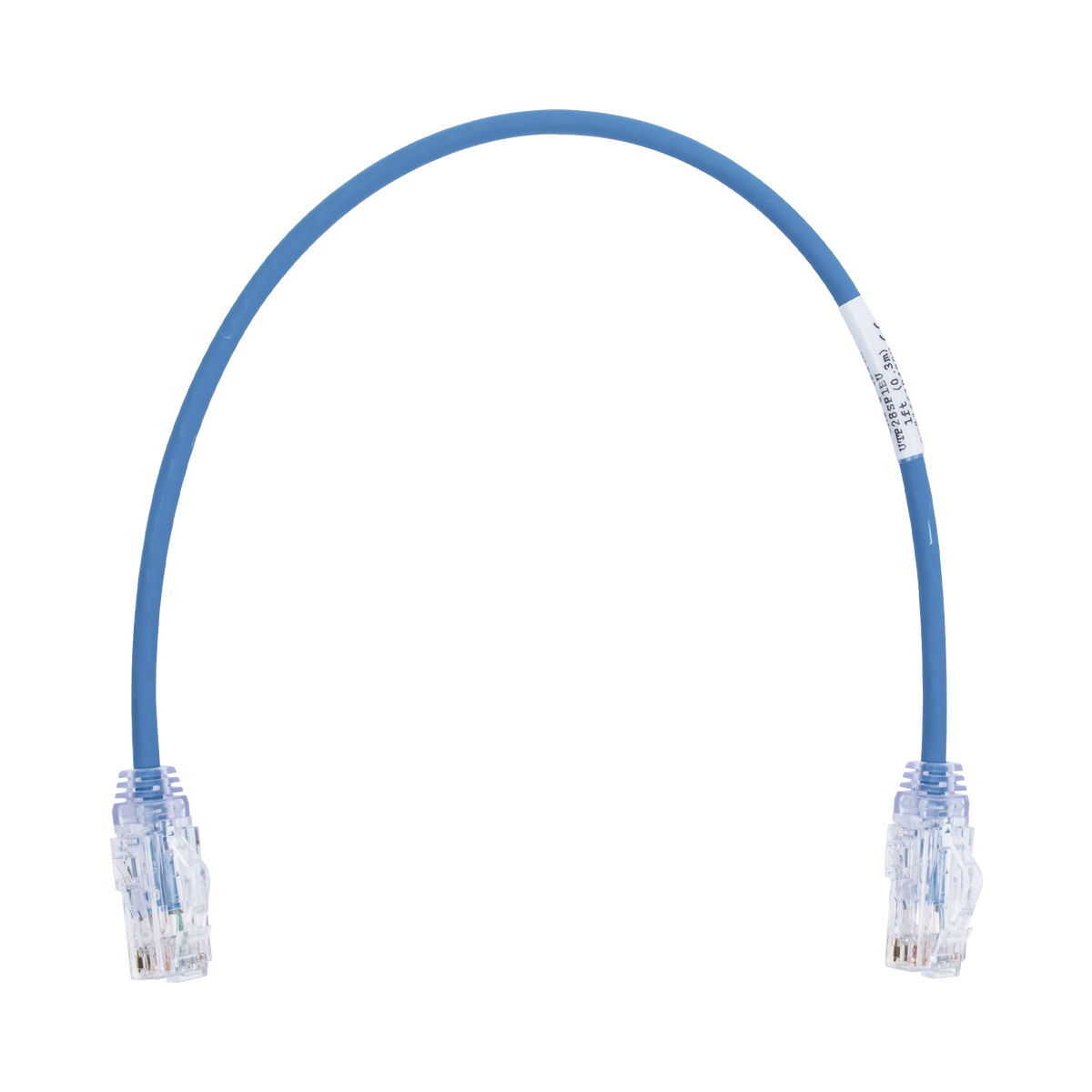 Cable de Parcheo TX6, UTP Cat6, Diámetro Reducido (28AWG), Color Azul, 0.3 Metros (1 Pie)