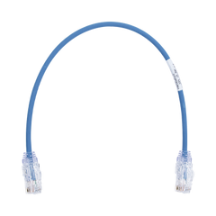 Cable de Parcheo TX6, UTP Cat6, Diámetro Reducido (28AWG), Color Azul, 1ft