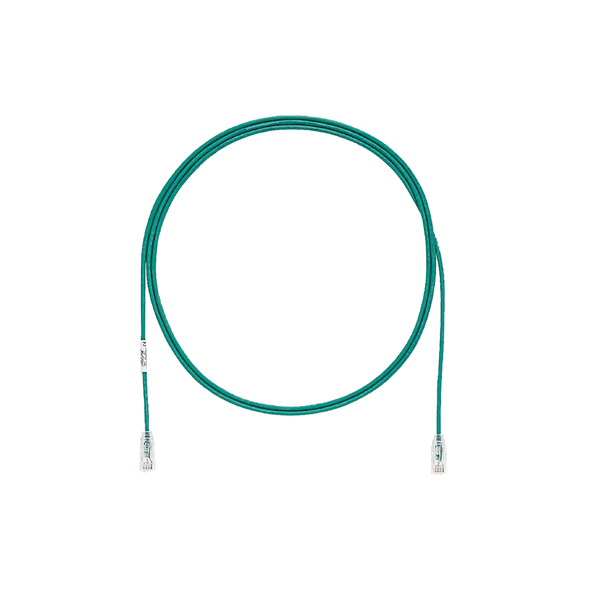 Cable de Parcheo TX6, UTP Cat6, Diámetro Reducido (28AWG), Color Verde, 0.3 Metros (1 Pie)