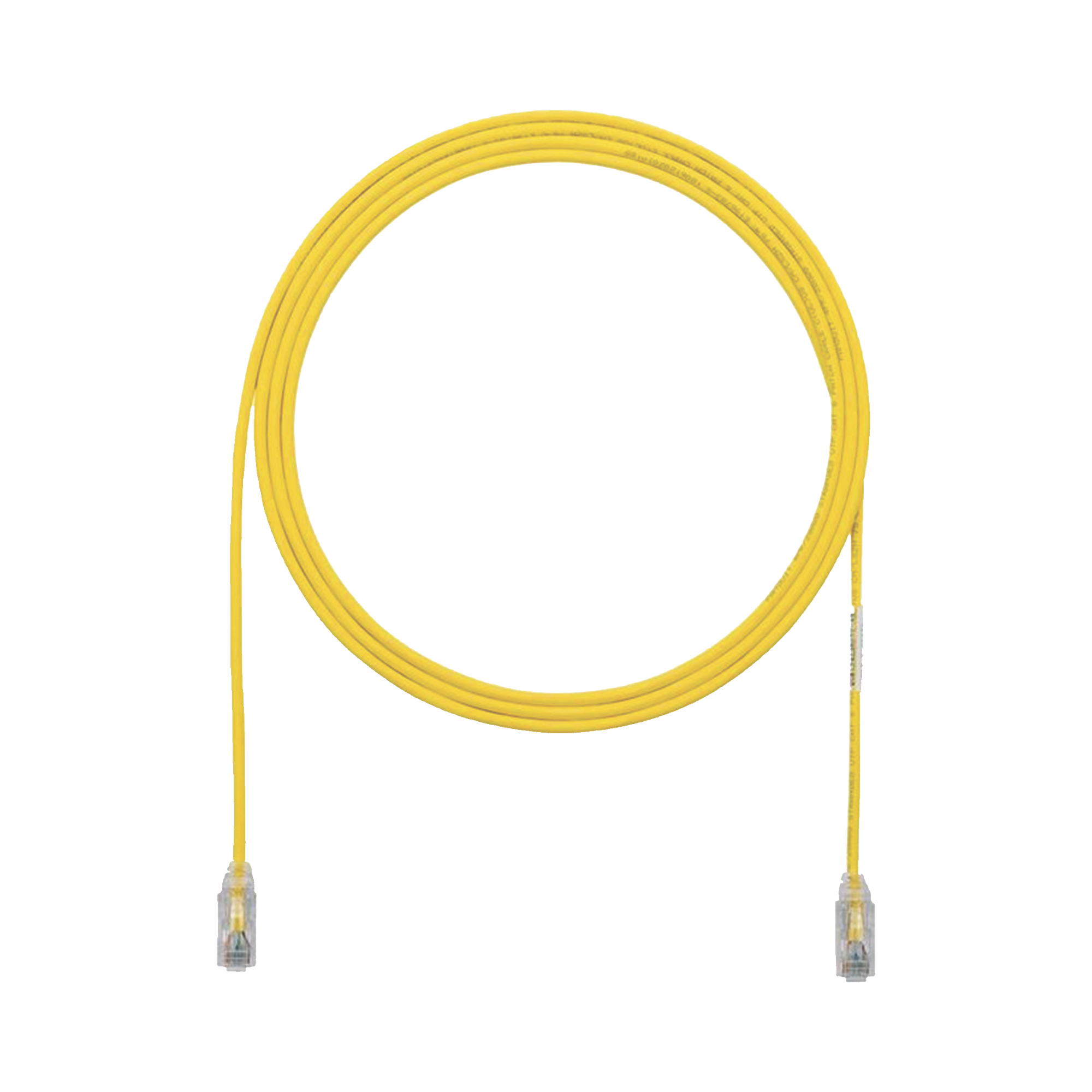 Cable de Parcheo TX6, UTP Cat6, Diámetro Reducido (28AWG), Color Amarillo, 0.3 Metros (1 Pie)