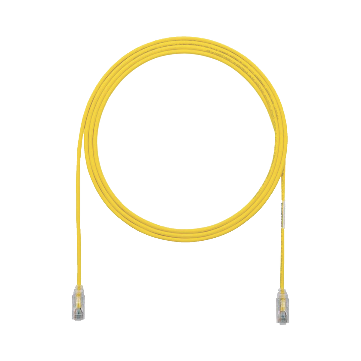 Cable de Parcheo TX6, UTP Cat6, Diámetro Reducido (28AWG), Color Amarillo, 0.3 Metros (1 Pie)