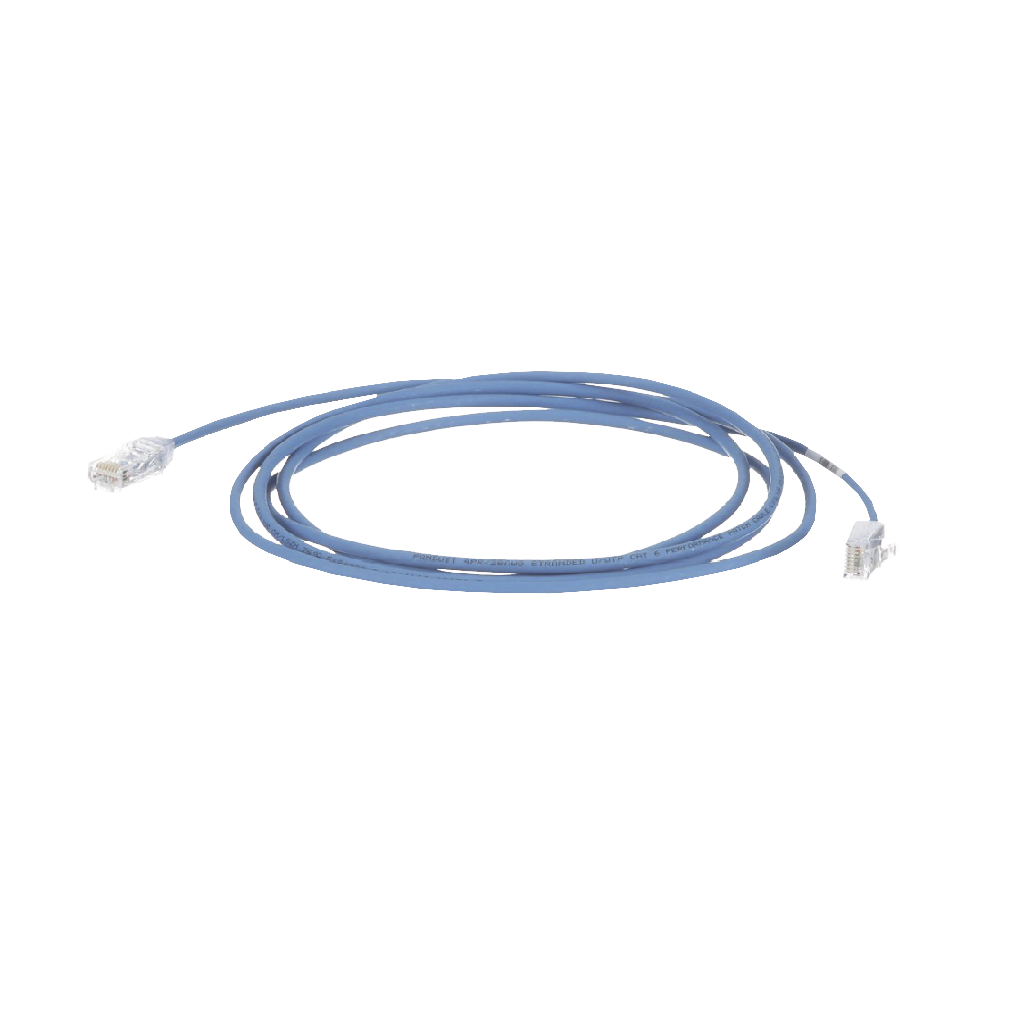 Cable de Parcheo TX6, UTP Cat6, Diámetro Reducido (28AWG), Color Azul, 7.62 Metros (25 Pies)