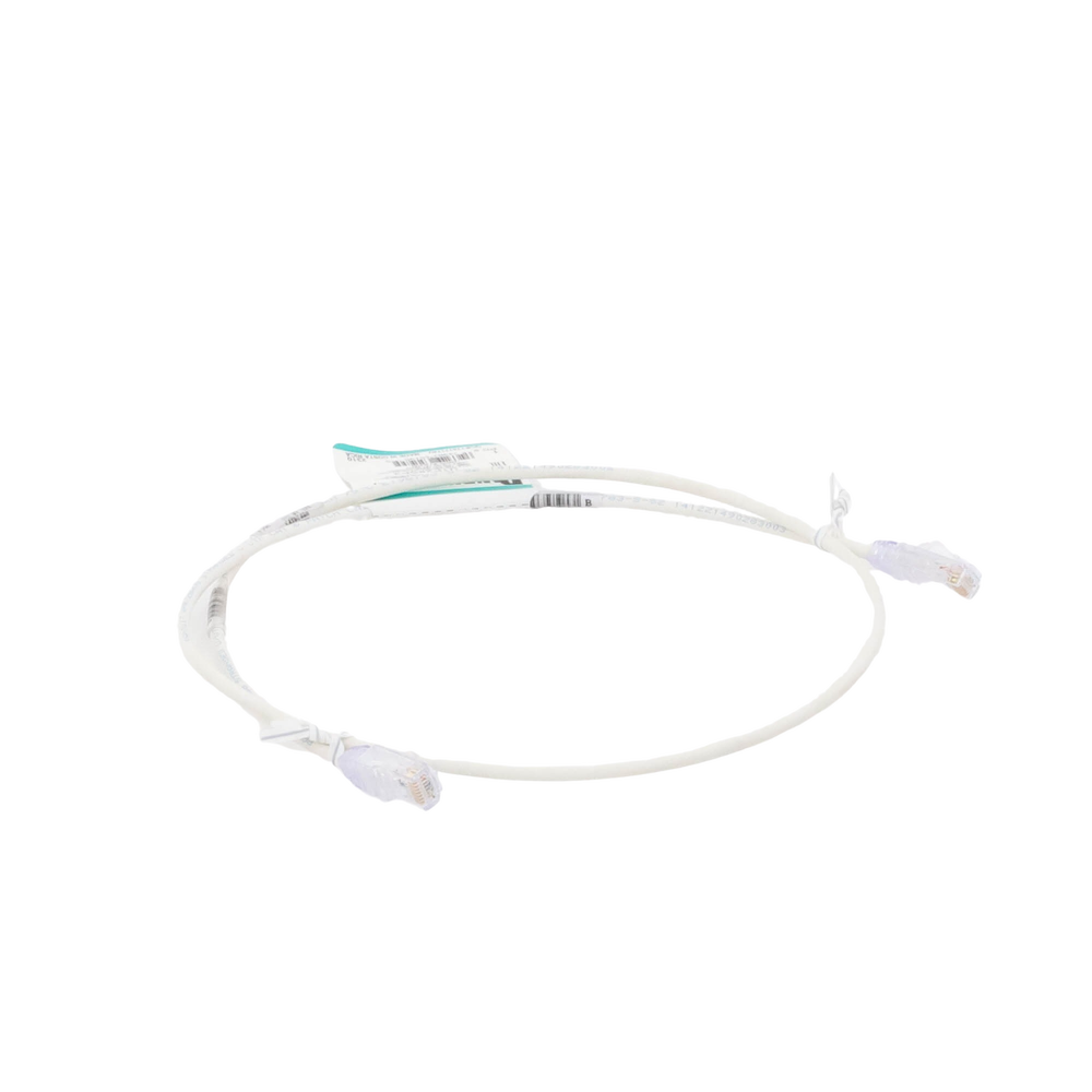 Cable de Parcheo TX6, UTP Cat6, Diámetro Reducido (28AWG), Color Blanco Mate, 0.91 Metros (3 Pies)