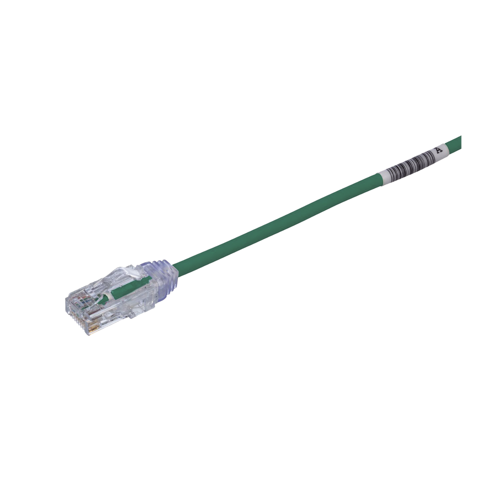Cable de Parcheo TX6, UTP Cat6, Diámetro Reducido (28AWG), Color Verde, 9.14 Metros (30 Pies)