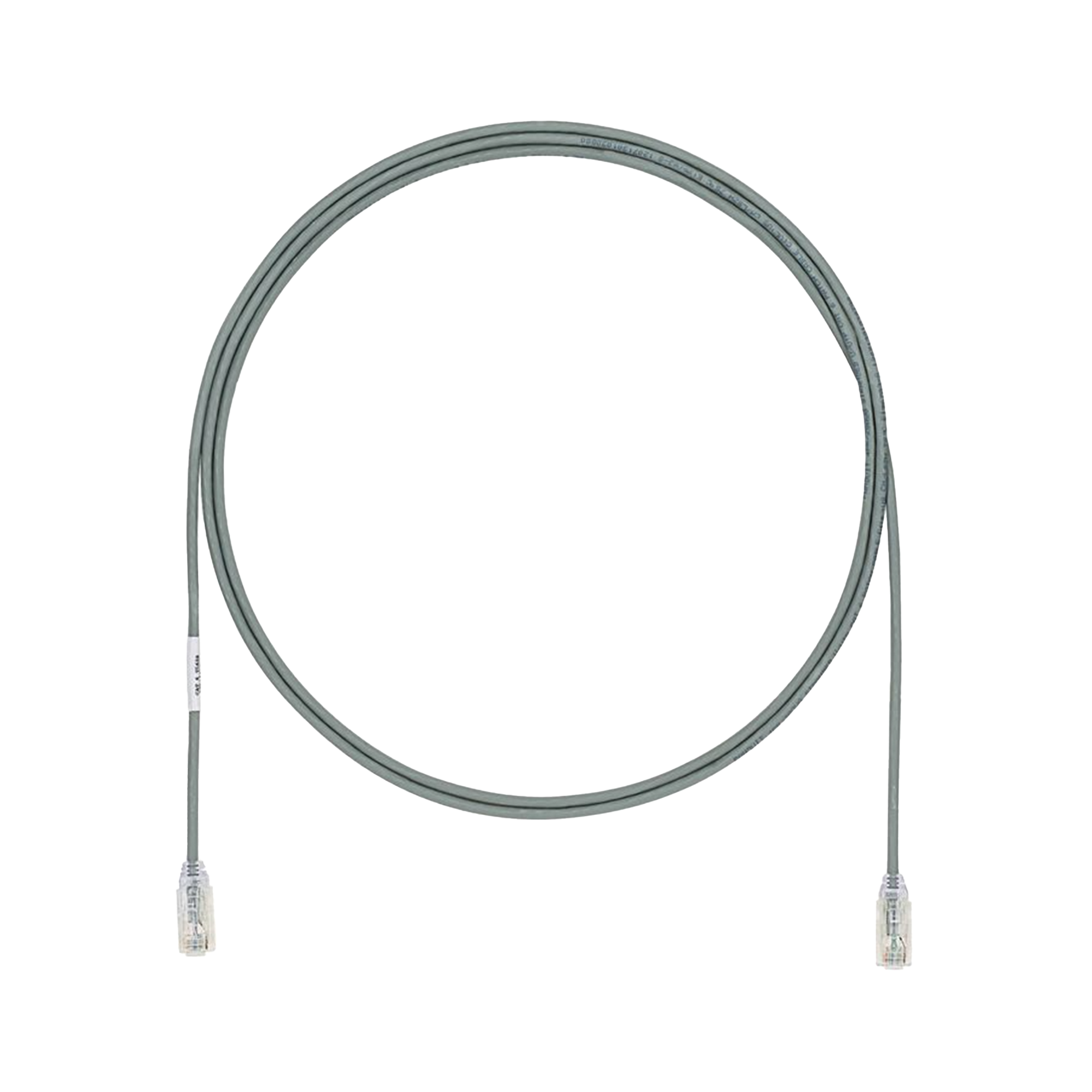 Cable de Parcheo TX6, UTP Cat6, Diámetro Reducido (28AWG), Color Gris, 0.91 Metros (3 Pies)