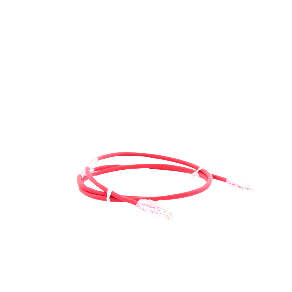 Cable de Parcheo TX6, UTP Cat6, Diámetro Reducido (28AWG), Color Rojo, 0.91 Metros (3 Pies)
