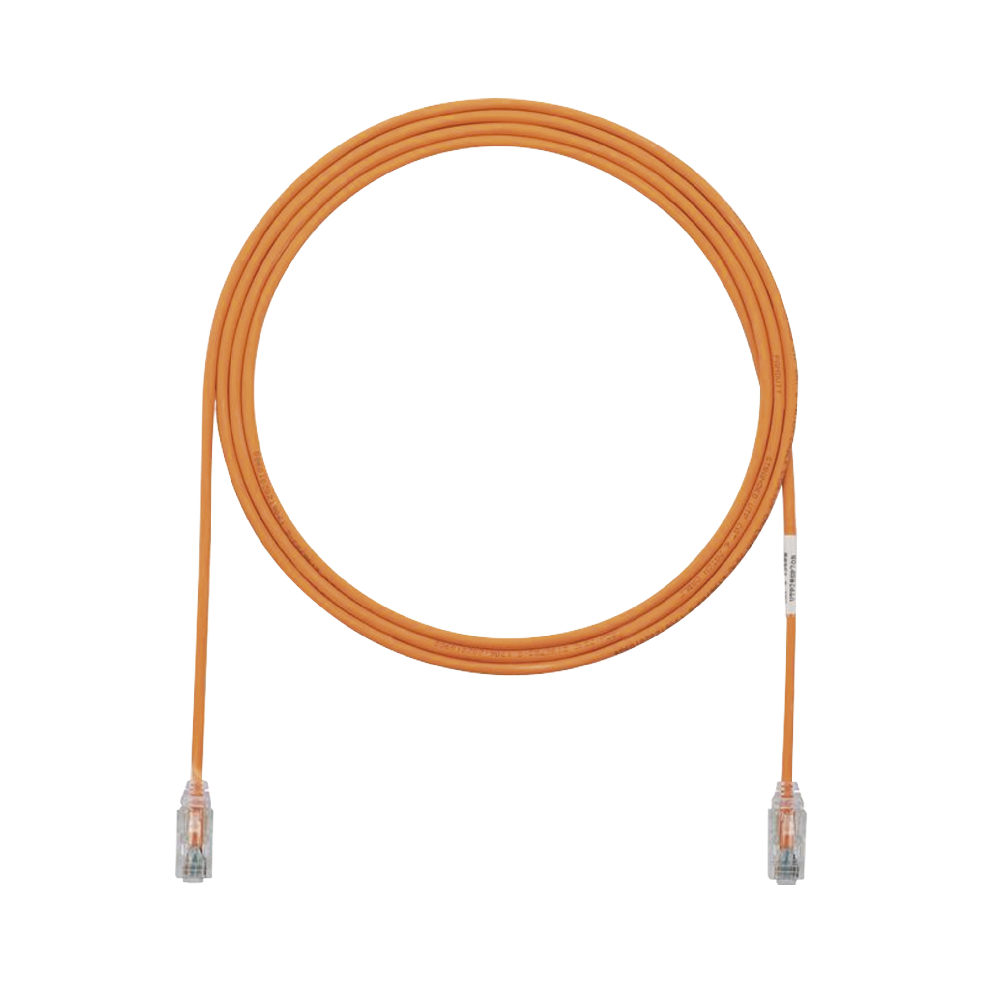 Cable de Parcheo TX6, UTP Cat6, Diámetro Reducido (28AWG), Color Naranja, 1.52 Metros (5 Pies)