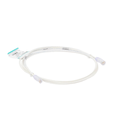 Cable de Parcheo TX6, UTP Cat6, Diámetro Reducido (28AWG), Color Blanco Mate, 7ft