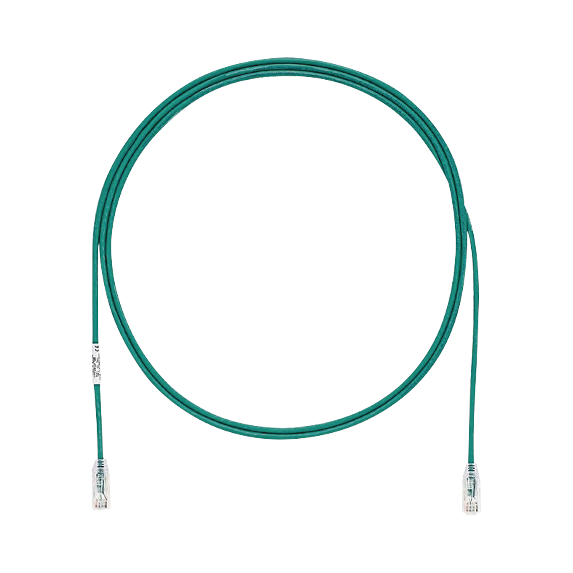 Cable de Parcheo TX6, UTP Cat6, Diámetro Reducido (28AWG), Color Verde, 2.13 Metros (7 Pies)