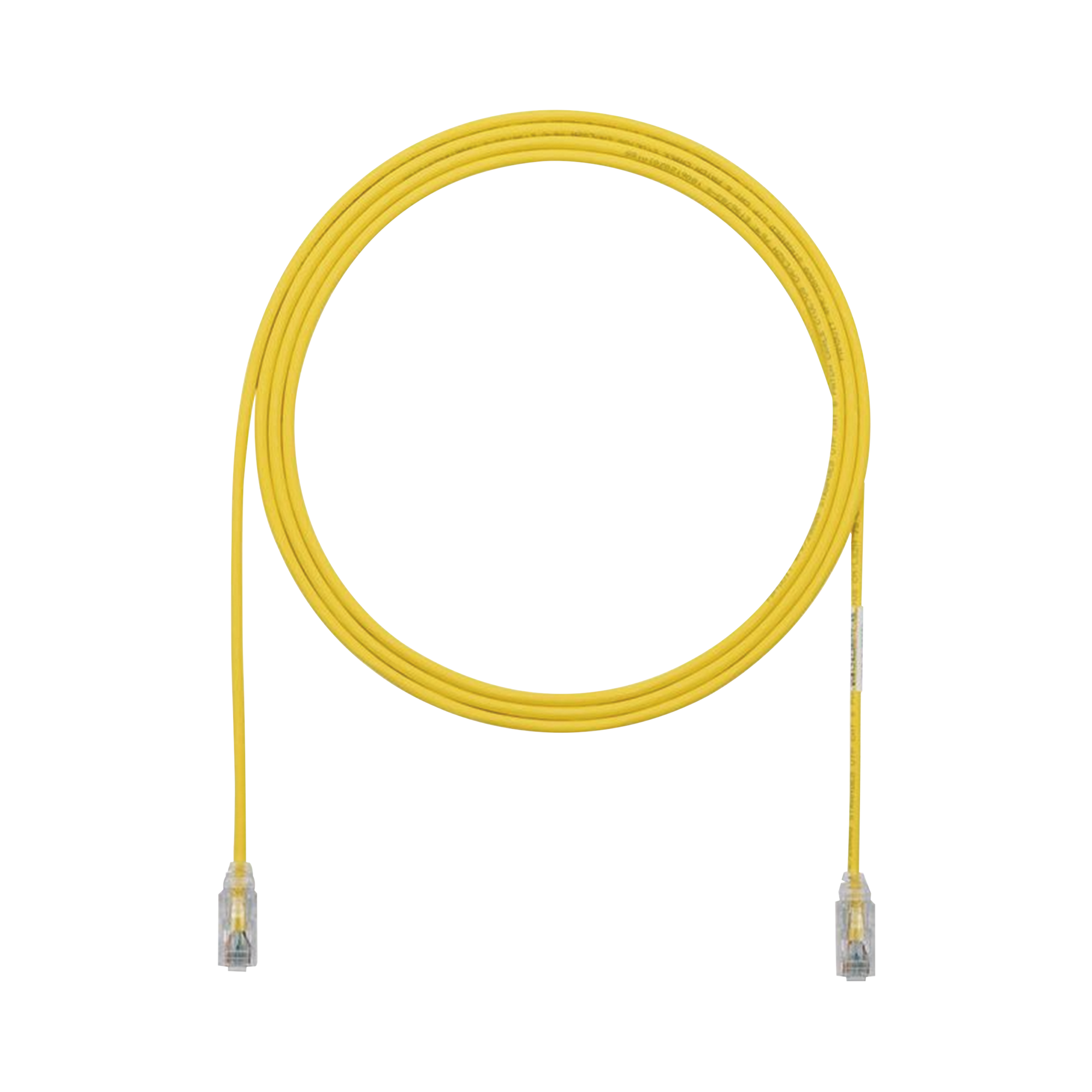 Cable de Parcheo TX6, UTP Cat6, Diámetro Reducido (28AWG), Color Amarillo, 2.13 Metros (7 Pies)