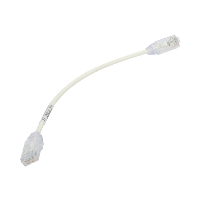 Cable de Parcheo TX6, UTP Cat6, Diámetro Reducido (28AWG), Color Blanco, 8in (20.2cm)
