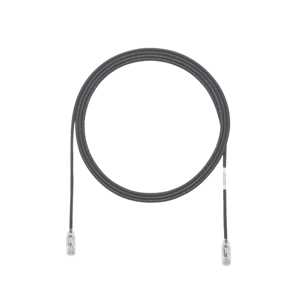 Cable de Parcheo TX6, UTP Cat6, Diámetro Reducido (28AWG), Color Negro, 20.2 cm (8 Pulgadas)