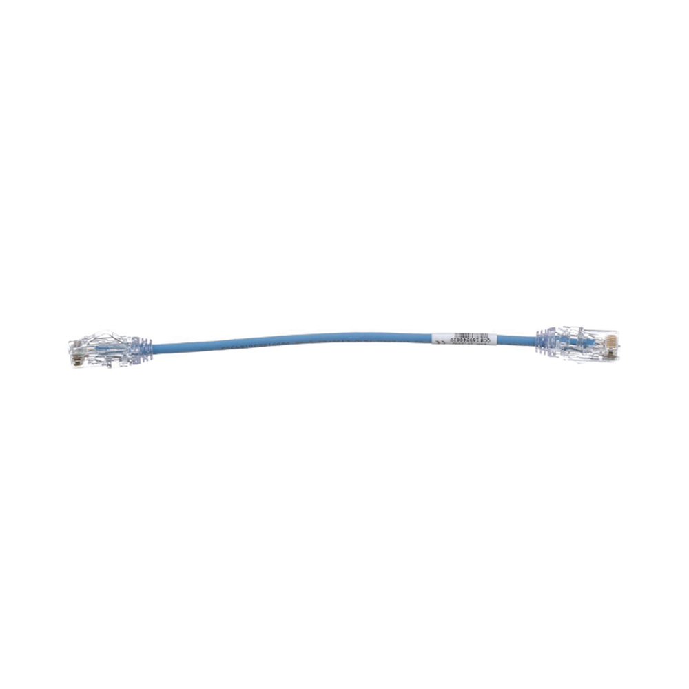 Cable de Parcheo TX6, UTP Cat6, Diámetro Reducido (28AWG), Color Azul, 20.2 cm (8 Pulgadas)