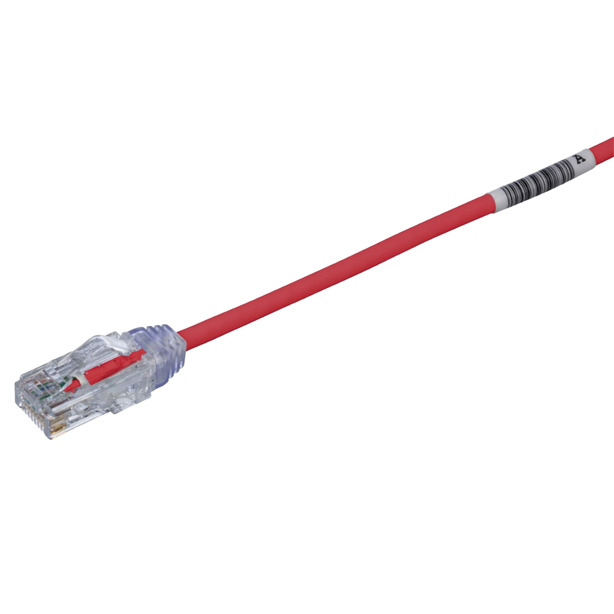 Cable de Parcheo TX6, UTP Cat6, Diámetro Reducido (28AWG), Color Rojo, 20.2 cm (8 Pulgadas)