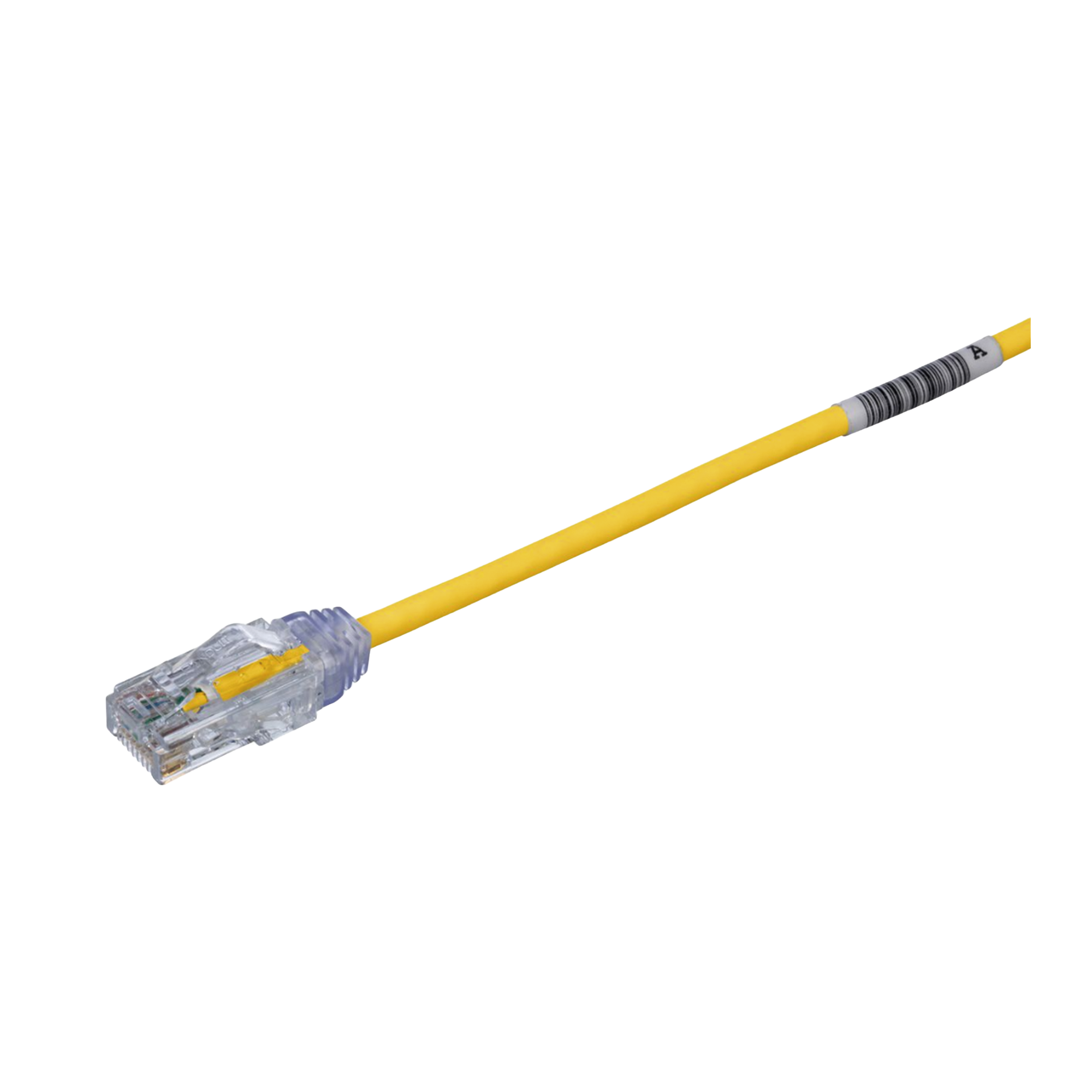 Cable de Parcheo TX6, UTP Cat6, Diámetro Reducido (28AWG), Color Amarillo, 20.2 cm (8 Pulgadas)