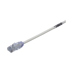 Cable de Parcheo UTP Cat6A, CM/LSZH, Diámetro Reducido (28AWG), Color Blanco Mate, 0.3 Metros (1 Pie)